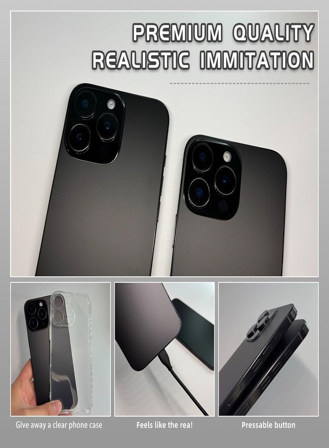 Faawxlo Dummy Fake Phone Model, Looks Like The Real Phone Compatible with Phone 16 PM, for Cell Phone Store Display or Send a Toy Phone for Kids (16ProMax,Black Titanium,The Screen is Printed with Patterns) - Image 3